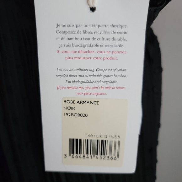 Sezane Armance Dress in Noir size 40 NWT - Picture 13 of 15